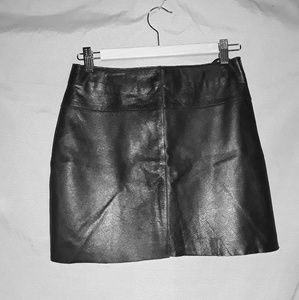 Leather mini-skirt